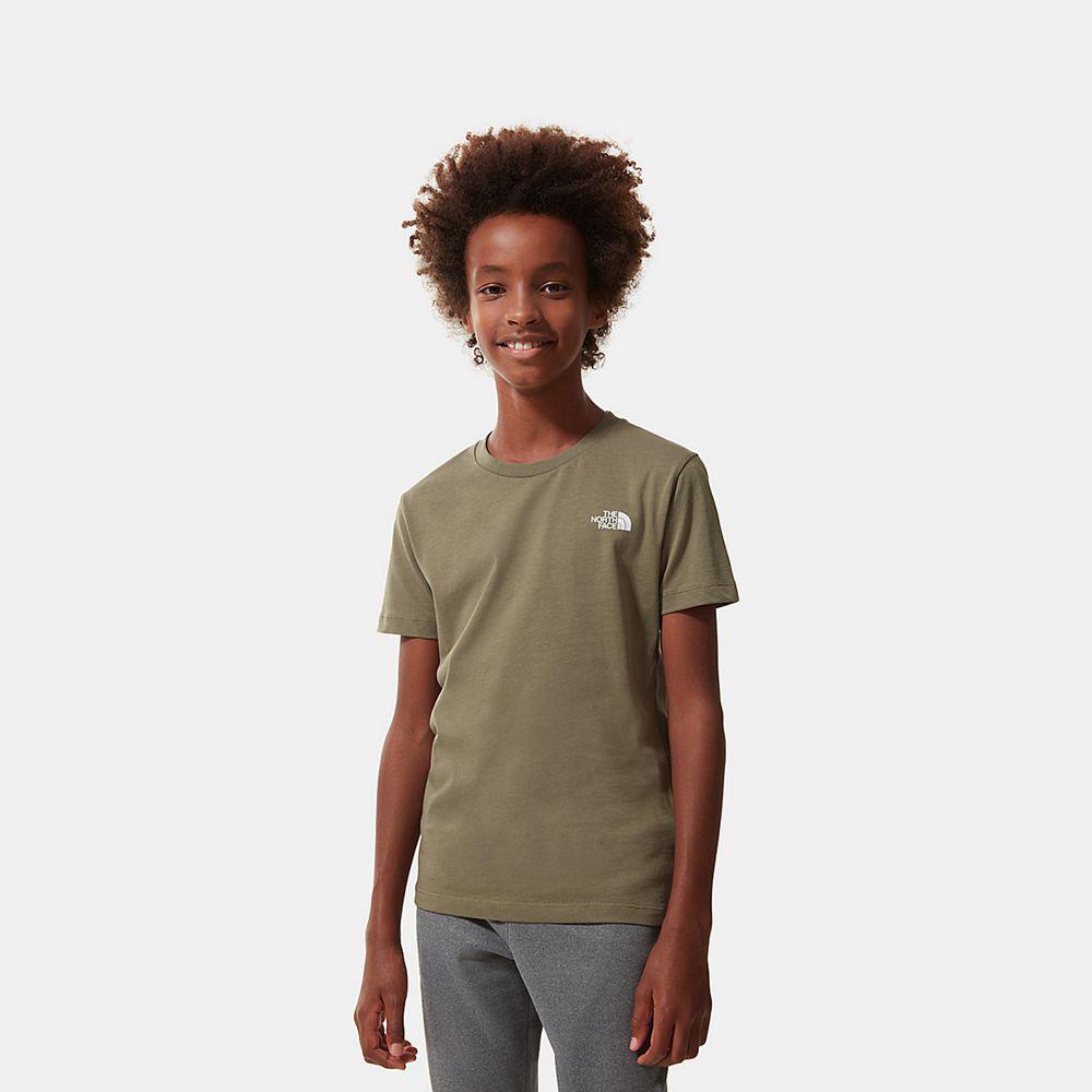 The North Face Simple Dome Παιδικα T Shirt - Ελιά Πρασινο / Ασπρα (VZFA26418)